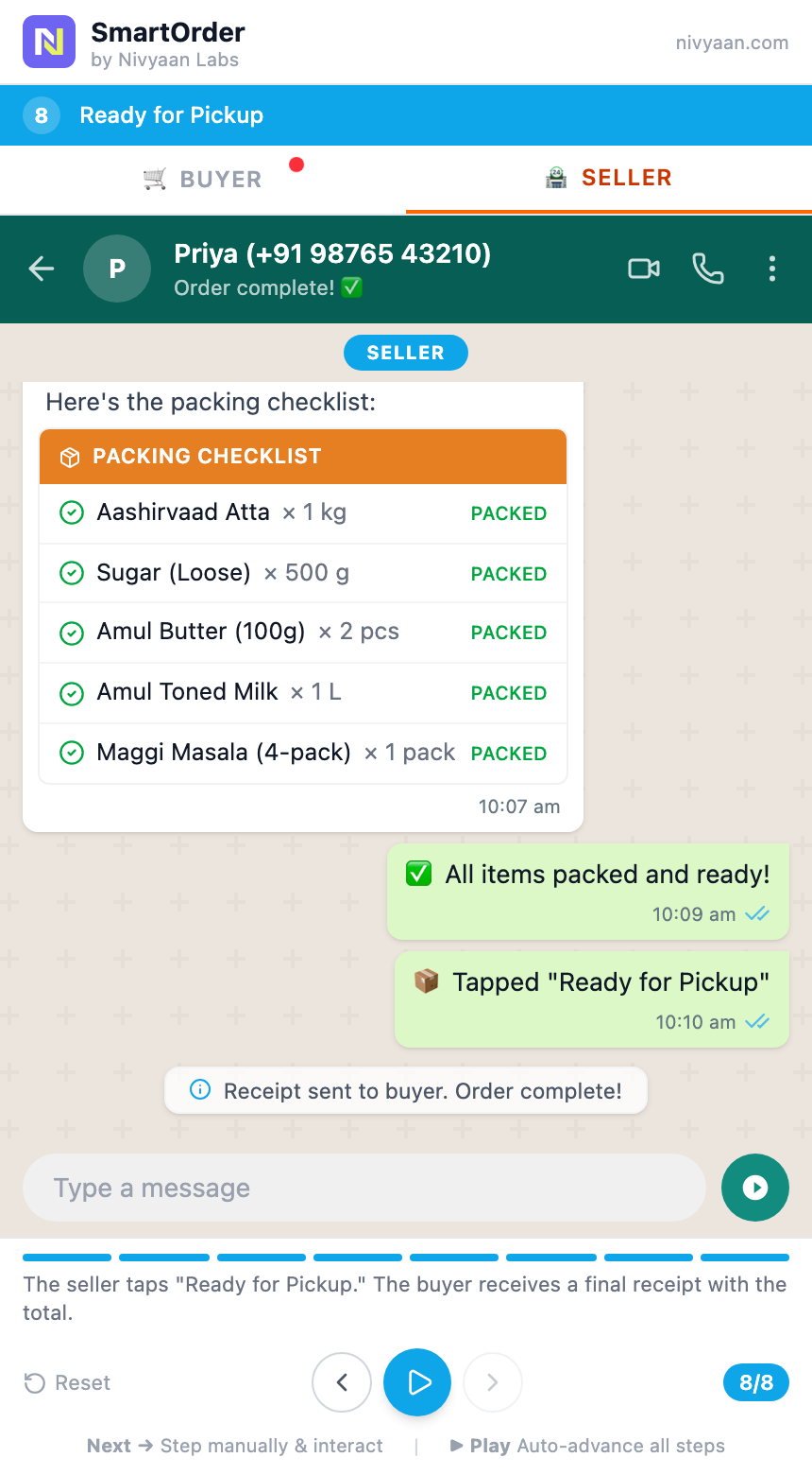 Seller packing checklist — all items packed and ready